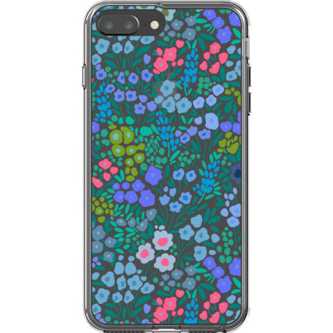 Periwinkle Flower Doodles Clear Phone Case