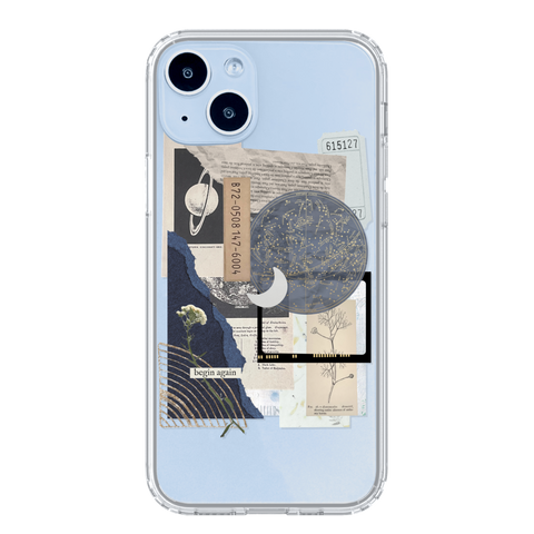 Phone Cases For Blue iPhone 14/14 Plus With Collage Scrap Designs