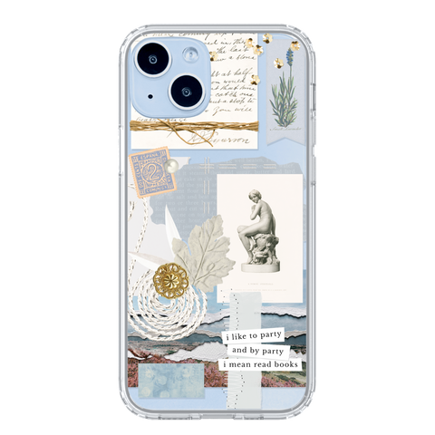 Phone Cases For Blue iPhone 14/14 Plus With Collage Scrap Designs