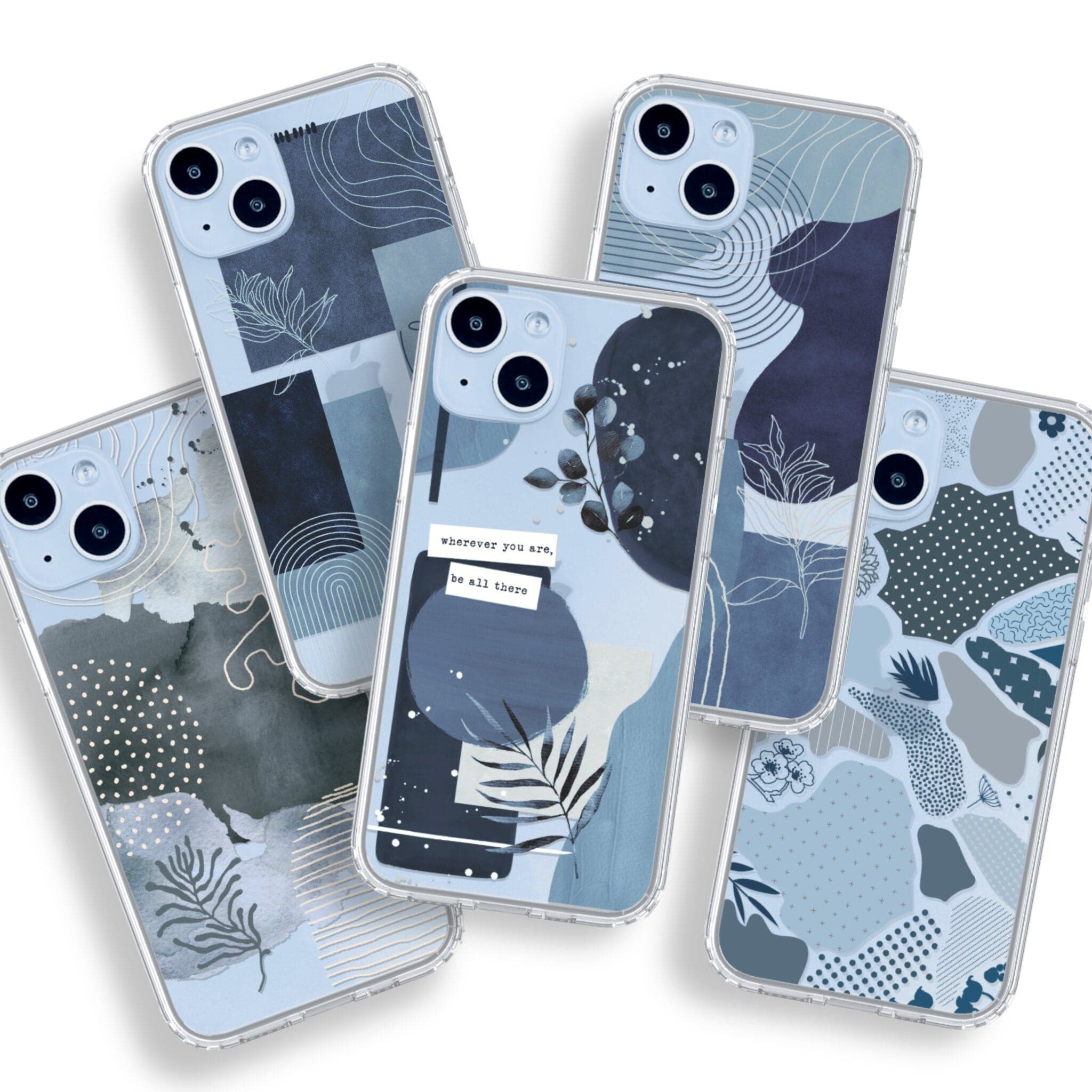 Phone Cases For Blue iPhone 14/14 Plus With Modern Abstract