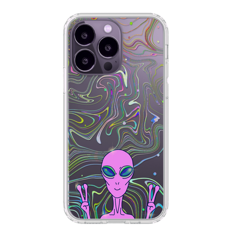 Phone Cases For Deep Purple iPhone 14 Pro With Space Alien Designs