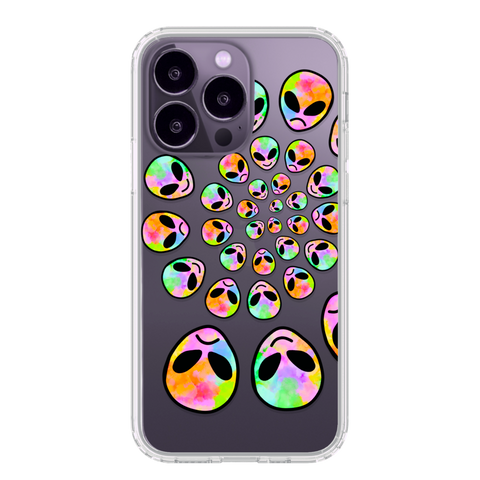 Phone Cases For Deep Purple iPhone 14 Pro With Space Alien Designs