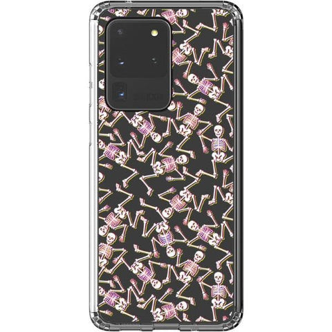 Galaxy S20 Ultra Pink Glitch Skeleton Clear Phone Case - The Urban Flair