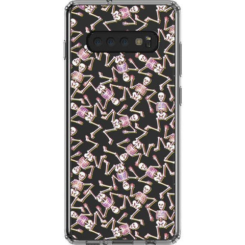 Galaxy S10 Plus Pink Glitch Skeleton Clear Phone Case - The Urban Flair