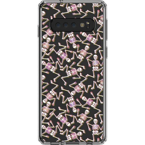 Galaxy S10e Pink Glitch Skeleton Clear Phone Case - The Urban Flair