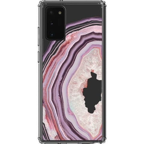 Note 20 Pink Lilac Agate Geode Slice Clear Phone Case - The Urban Flair