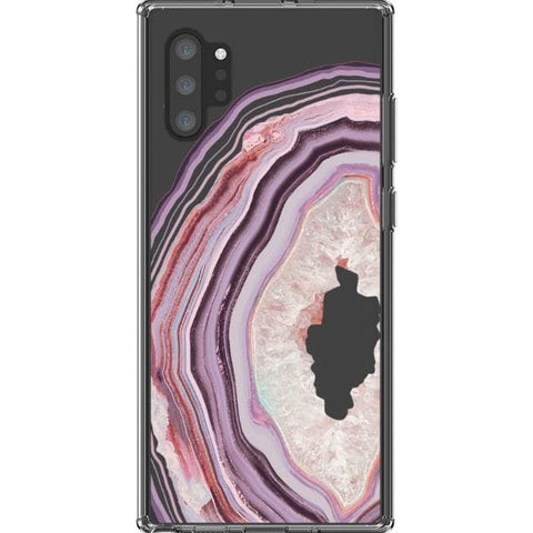 Note 10 Plus Pink Lilac Agate Geode Slice Clear Phone Case - The Urban Flair