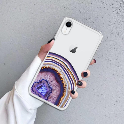 Purple Agate Slice Clear Phone Case iPhone 12 Pro Max by The Urban Flair (Feat)