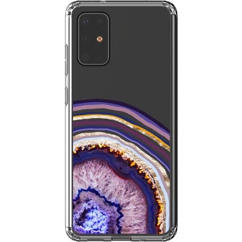Galaxy S20 Plus Purple Agate Slice Clear Phone Case - The Urban Flair