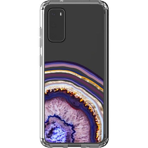 Galaxy S20 Purple Agate Slice Clear Phone Case - The Urban Flair