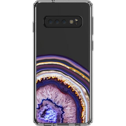 Galaxy S10 Purple Agate Slice Clear Phone Case - The Urban Flair