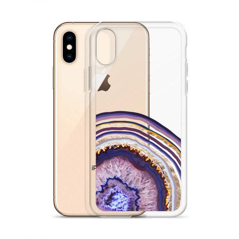 Purple Agate Slice Clear Phone Case iPhone 12 Pro Max by The Urban Flair (Feat)