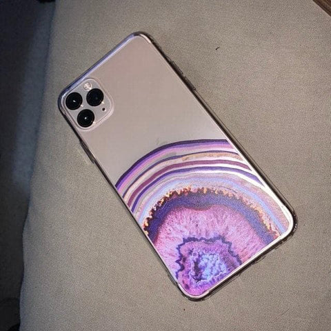 Purple Agate Slice Clear Phone Case iPhone 12 Pro Max by The Urban Flair (Customer Feat)