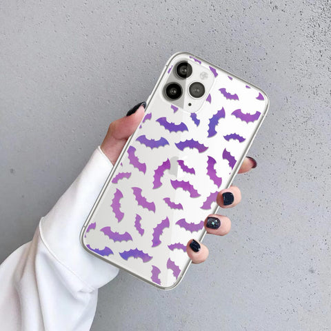 Purple Bats Clear Phone Case iPhone 12 Pro Max by The Urban Flair (Feat)
