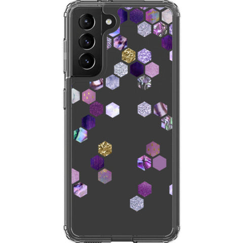 Purple Honeycomb Clear Phone Case