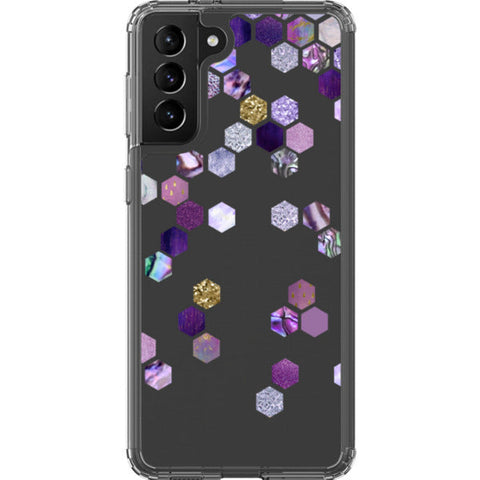 Purple Honeycomb Clear Phone Case