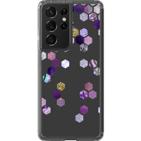 Purple Honeycomb Clear Phone Case