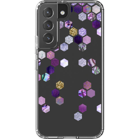 Purple Honeycomb Clear Phone Case