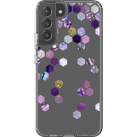 Purple Honeycomb Clear Phone Case