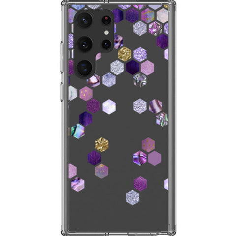 Purple Honeycomb Clear Phone Case