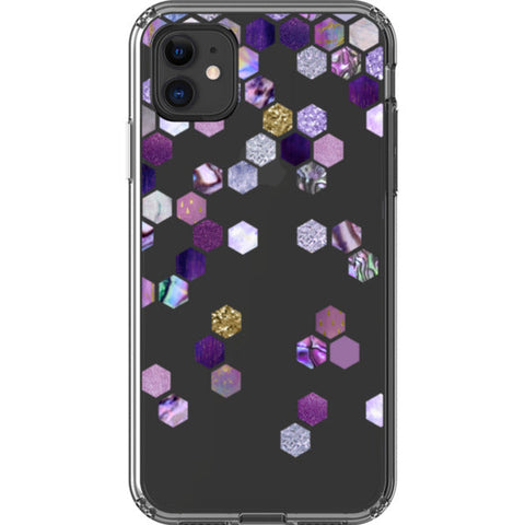 Purple Honeycomb Clear Phone Case