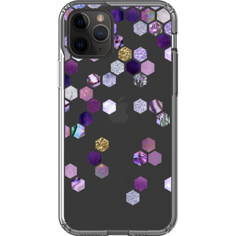 Purple Honeycomb Clear Phone Case