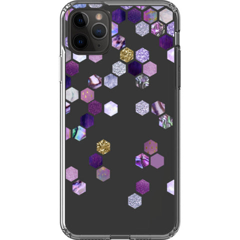 Purple Honeycomb Clear Phone Case