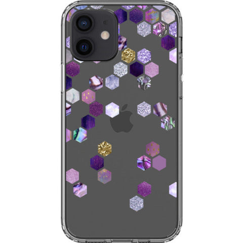 Purple Honeycomb Clear Phone Case