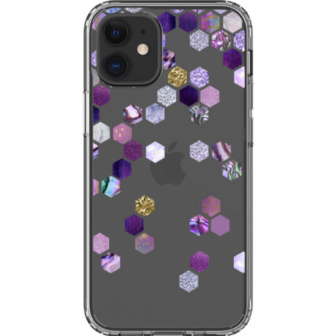 Purple Honeycomb Clear Phone Case