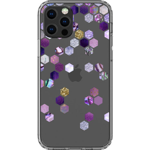 Purple Honeycomb Clear Phone Case