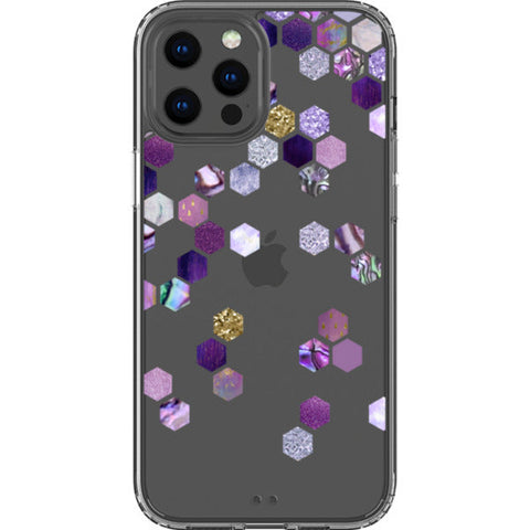Purple Honeycomb Clear Phone Case