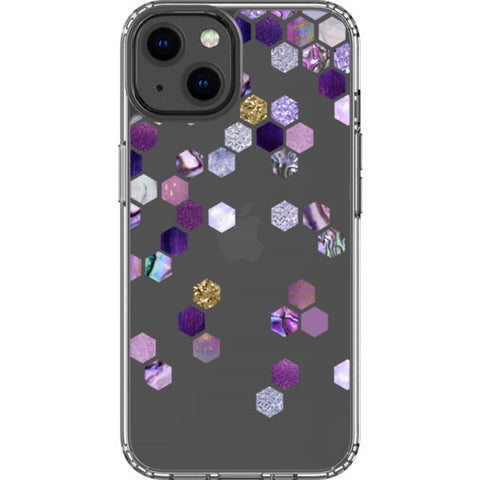 Purple Honeycomb Clear Phone Case