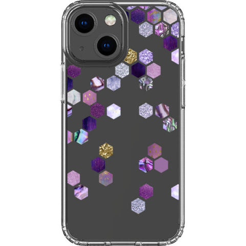 Purple Honeycomb Clear Phone Case