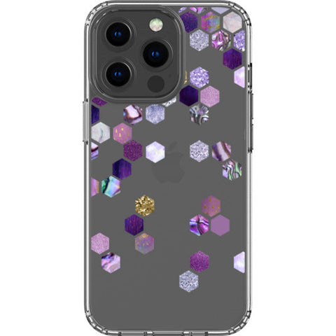 Purple Honeycomb Clear Phone Case