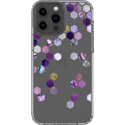 Purple Honeycomb Clear Phone Case