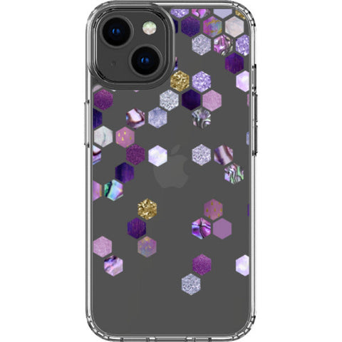 Purple Honeycomb Clear Phone Case