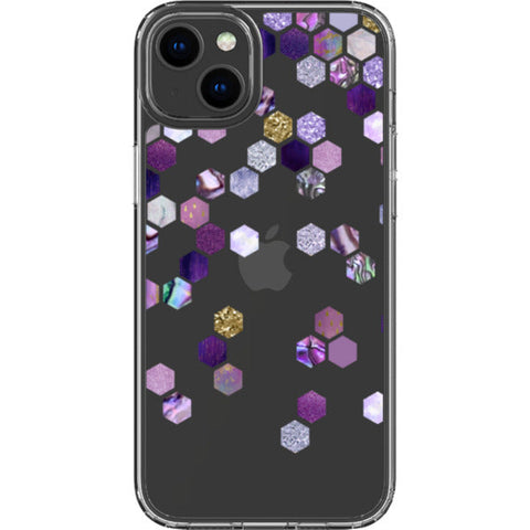 Purple Honeycomb Clear Phone Case