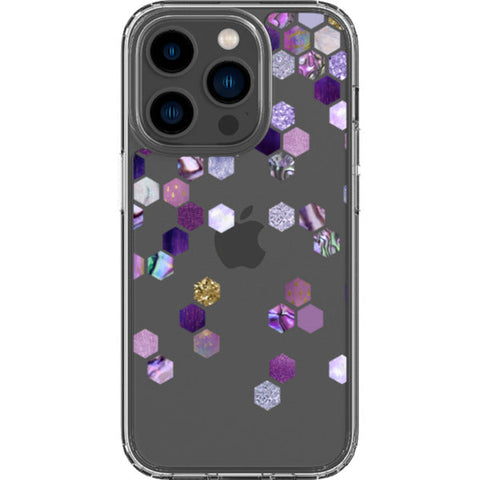 Purple Honeycomb Clear Phone Case