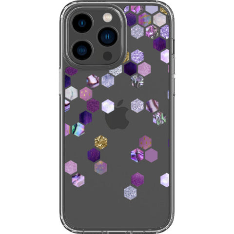 Purple Honeycomb Clear Phone Case