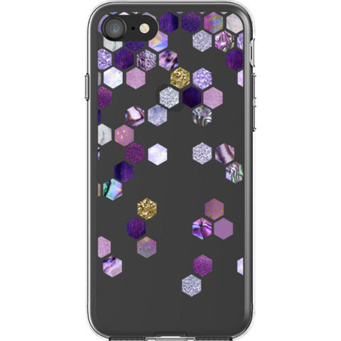 Purple Honeycomb Clear Phone Case