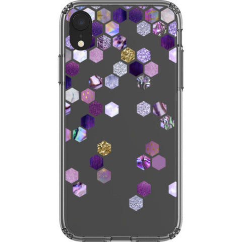 Purple Honeycomb Clear Phone Case