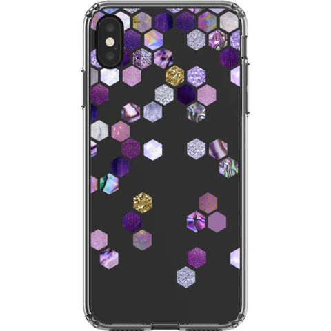 Purple Honeycomb Clear Phone Case