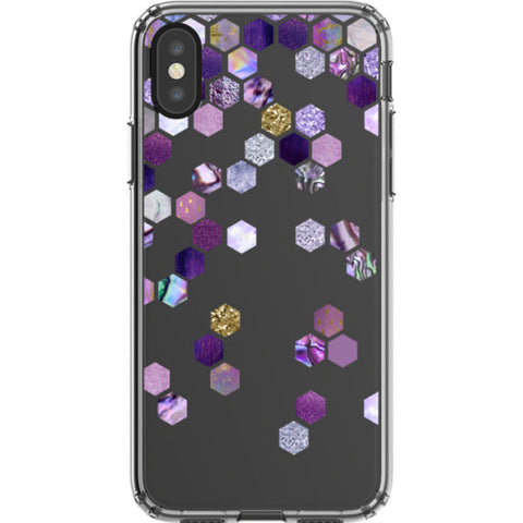 Purple Honeycomb Clear Phone Case