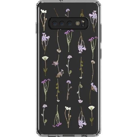 Galaxy S10 Plus Purple Wild Flower Clear Phone Case - The Urban Flair