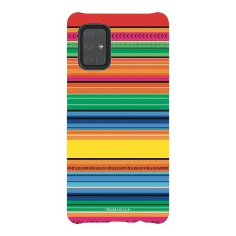 Galaxy A71 5G Gloss (High Sheen) Rainbow Serape Tough Phone Case - The Urban Flair