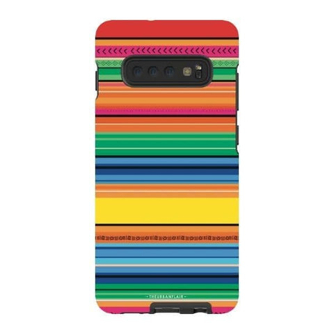 Galaxy S10 Plus Satin (Semi-Matte) Rainbow Serape Tough Phone Case - The Urban Flair