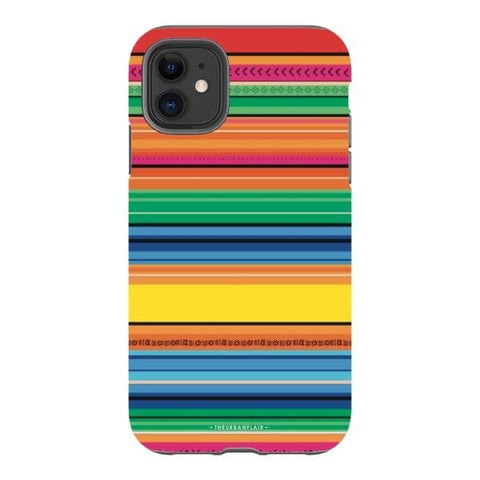 iPhone 11 Gloss (High Sheen) Rainbow Serape Tough Phone Case - The Urban Flair