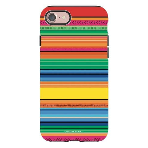 Rainbow Serape Tough Phone Case iPhone 7/8 Satin [Semi-Matte] exclusively offered by The Urban Flair