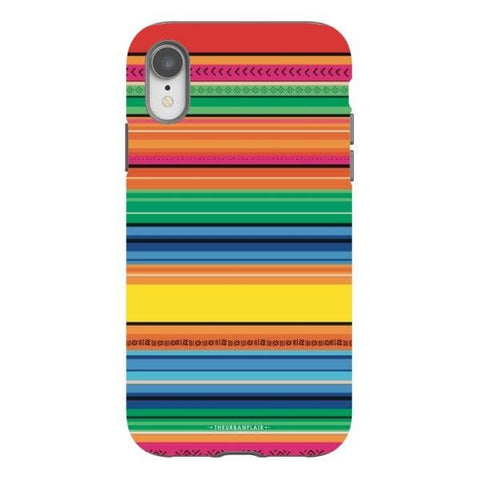 iPhone XR Gloss (High Sheen) Rainbow Serape Tough Phone Case - The Urban Flair