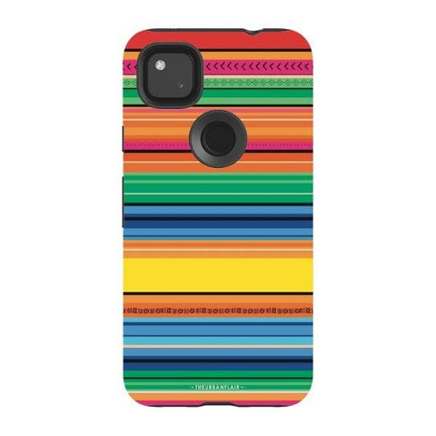 Pixel 4A 4G Gloss (High Sheen) Rainbow Serape Tough Phone Case - The Urban Flair
